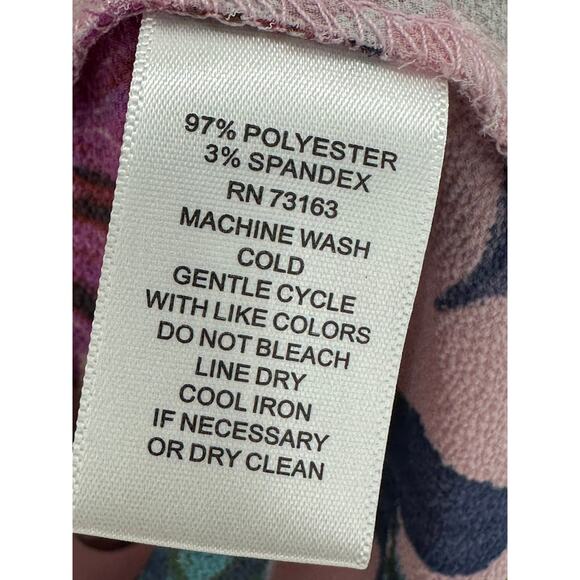 Cupio Purple Floral Long Sleeve V-Neck Caged Back Top Women's Size X-Large XL - Picture 6 of 8